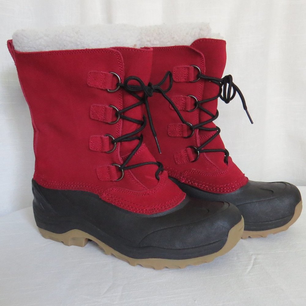 Lands' End Red and Black Kids Winter Boots